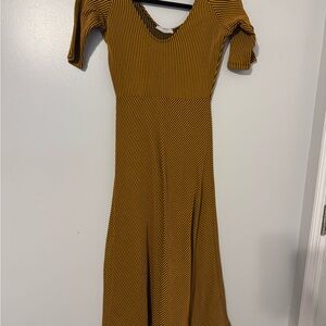 Striped Mustard Maxi Dress
